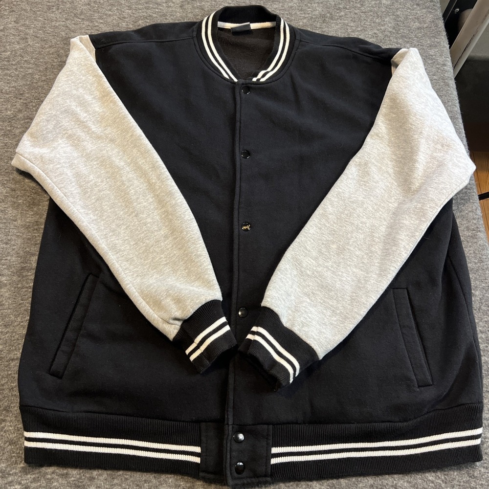 MV SPORT Mens Varsity Sweatshirt Snap Jacket Size XXL No Logo! Ready To Wear!